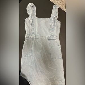 Chambray puff sleeve dress